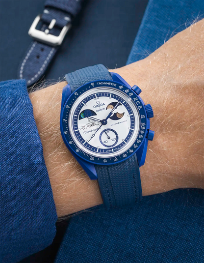 Rubber Strap For Omega x Swatch MoonSwatch Mission To Earthphase - Moonshine Gold