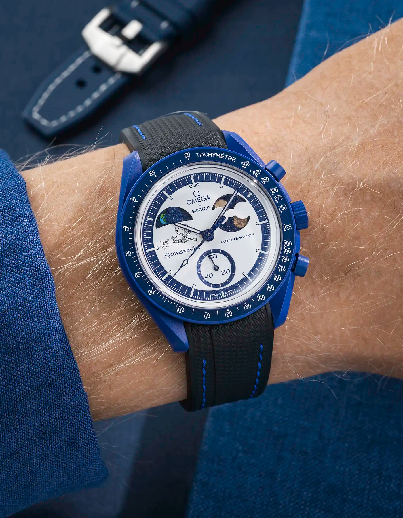 Rubber Strap For Omega x Swatch MoonSwatch Mission To Earthphase - Moonshine Gold