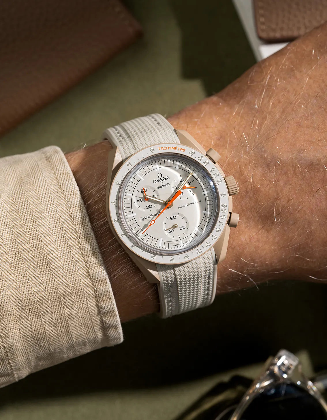 Curved Vertech Rubber Strap - Beige