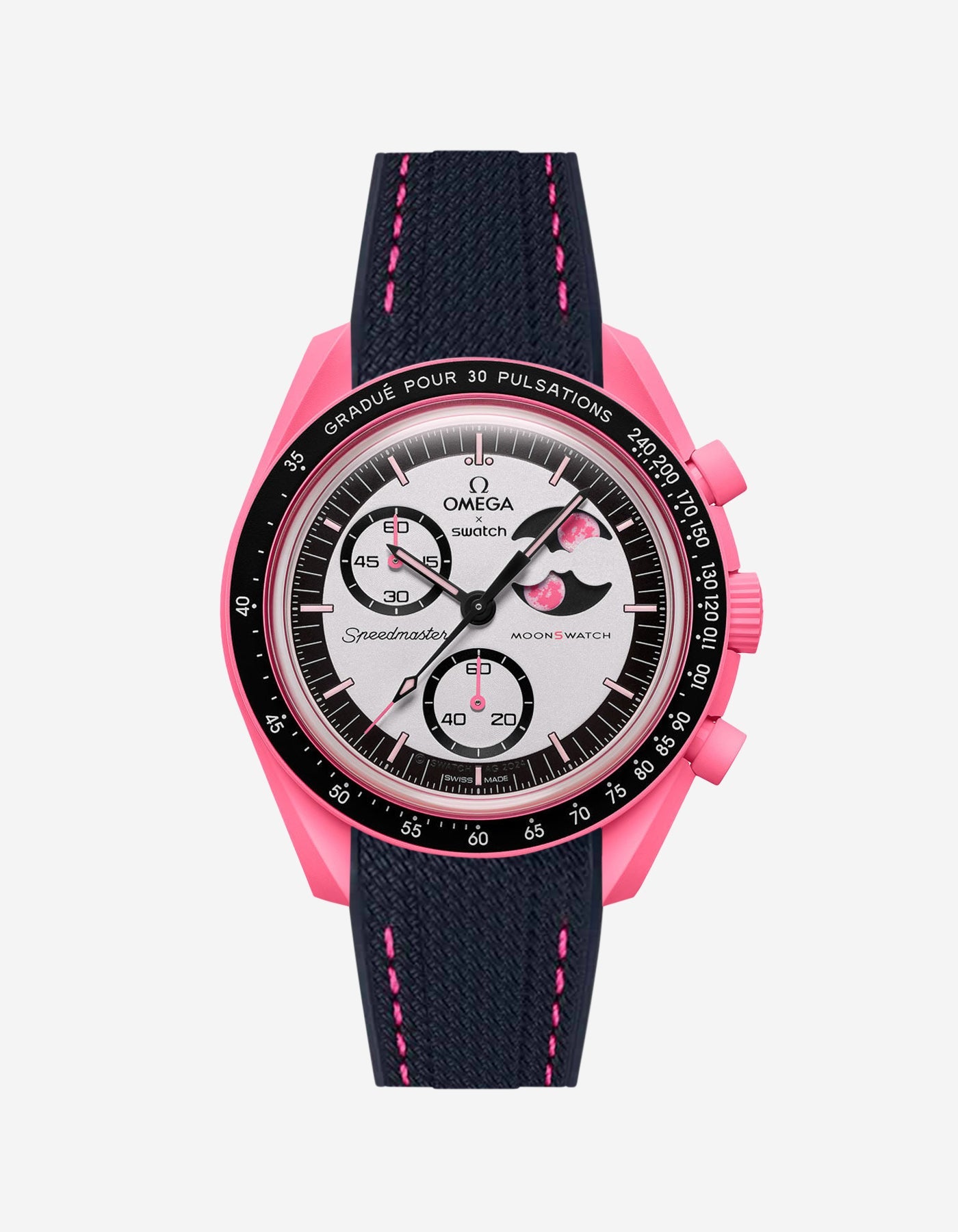 Rubber Strap for Omega X Swatch MoonSwatch Mission to The Pink Moonphase