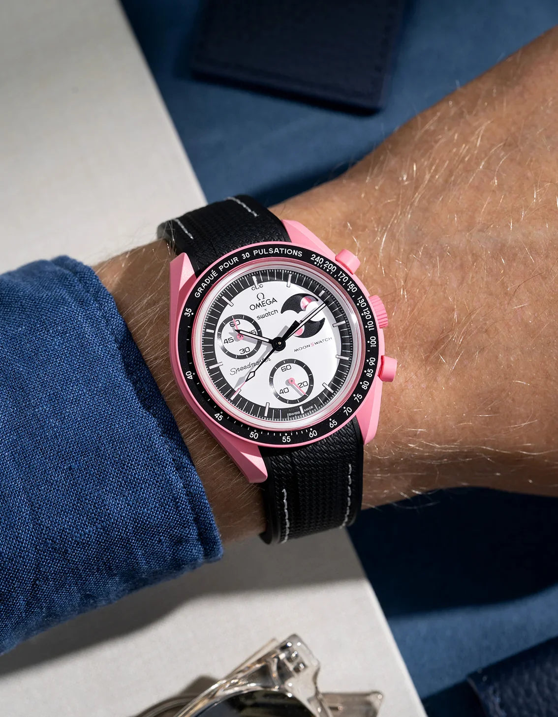Rubber Strap for Omega X Swatch MoonSwatch Mission to The Pink Moonphase