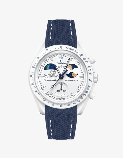 Rubber Strap For Omega x Swatch MoonSwatch Mission To Earthphase - Moonshine Gold Cold Moon