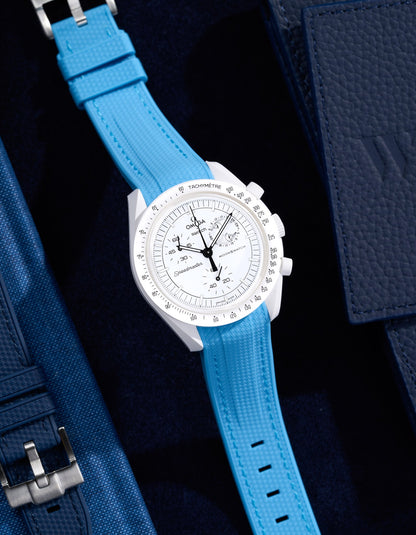 Curved Vertech Rubber Strap - Capri Blue