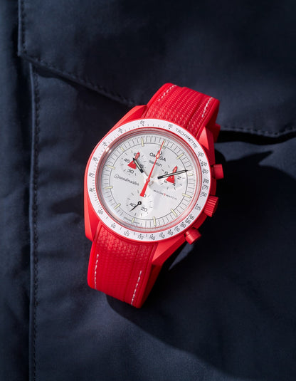 Curved Vertech Rubber Strap - Red
