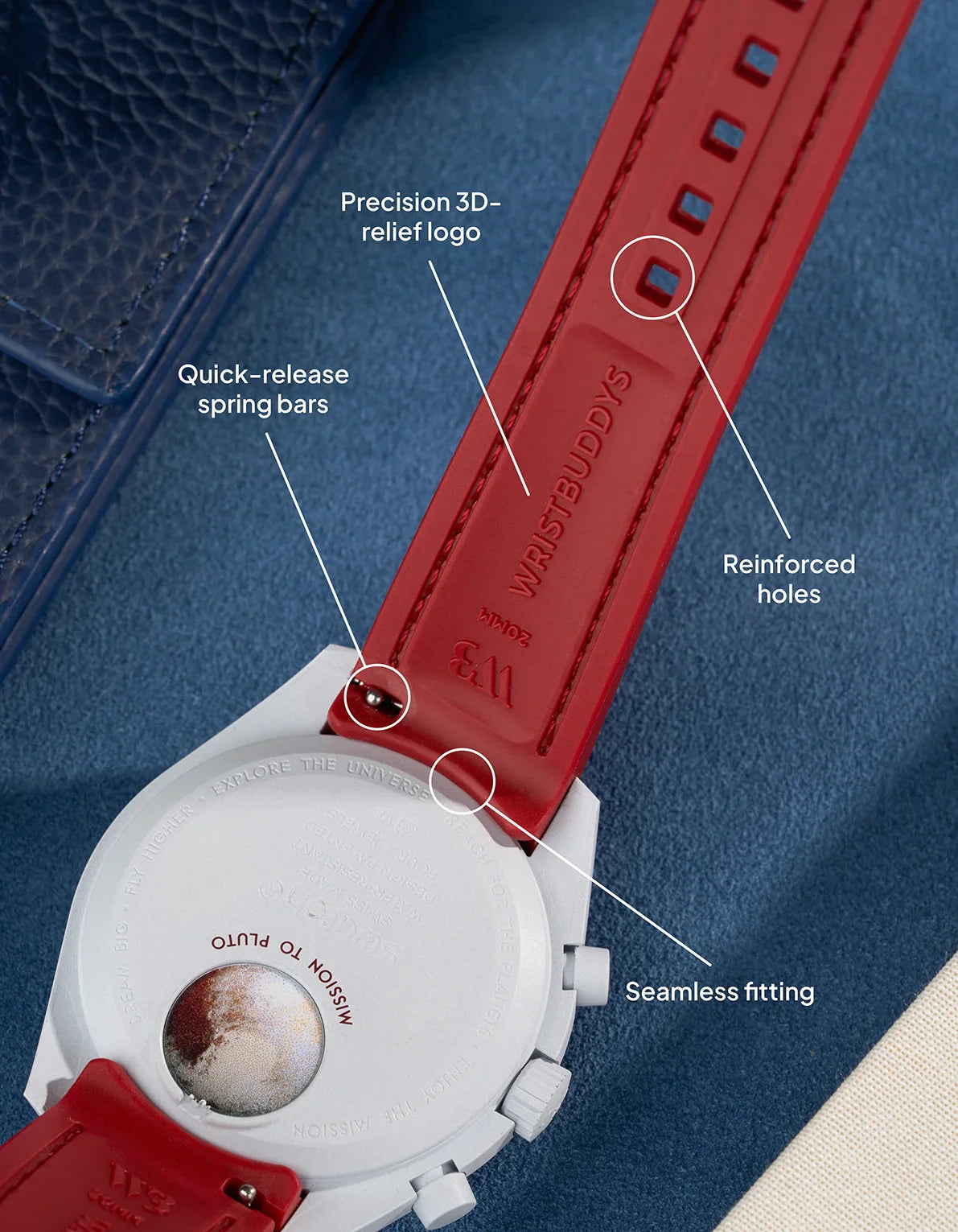 Curved Vertech Rubber Strap - Burgundy