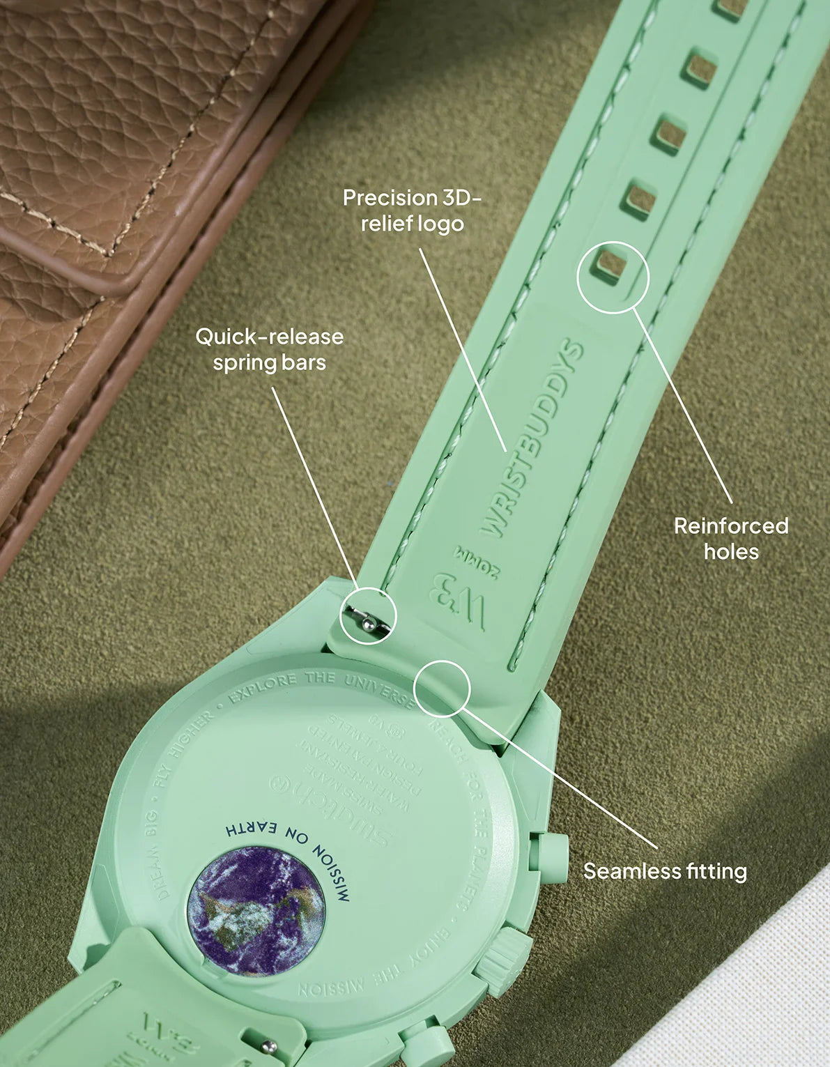 Curved Vertech Rubber Strap - Mint