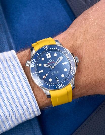 FKM Rubber Strap for Omega Seamaster 300 Diver - Yellow