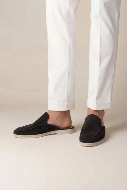 Black Suède Yacht Mule