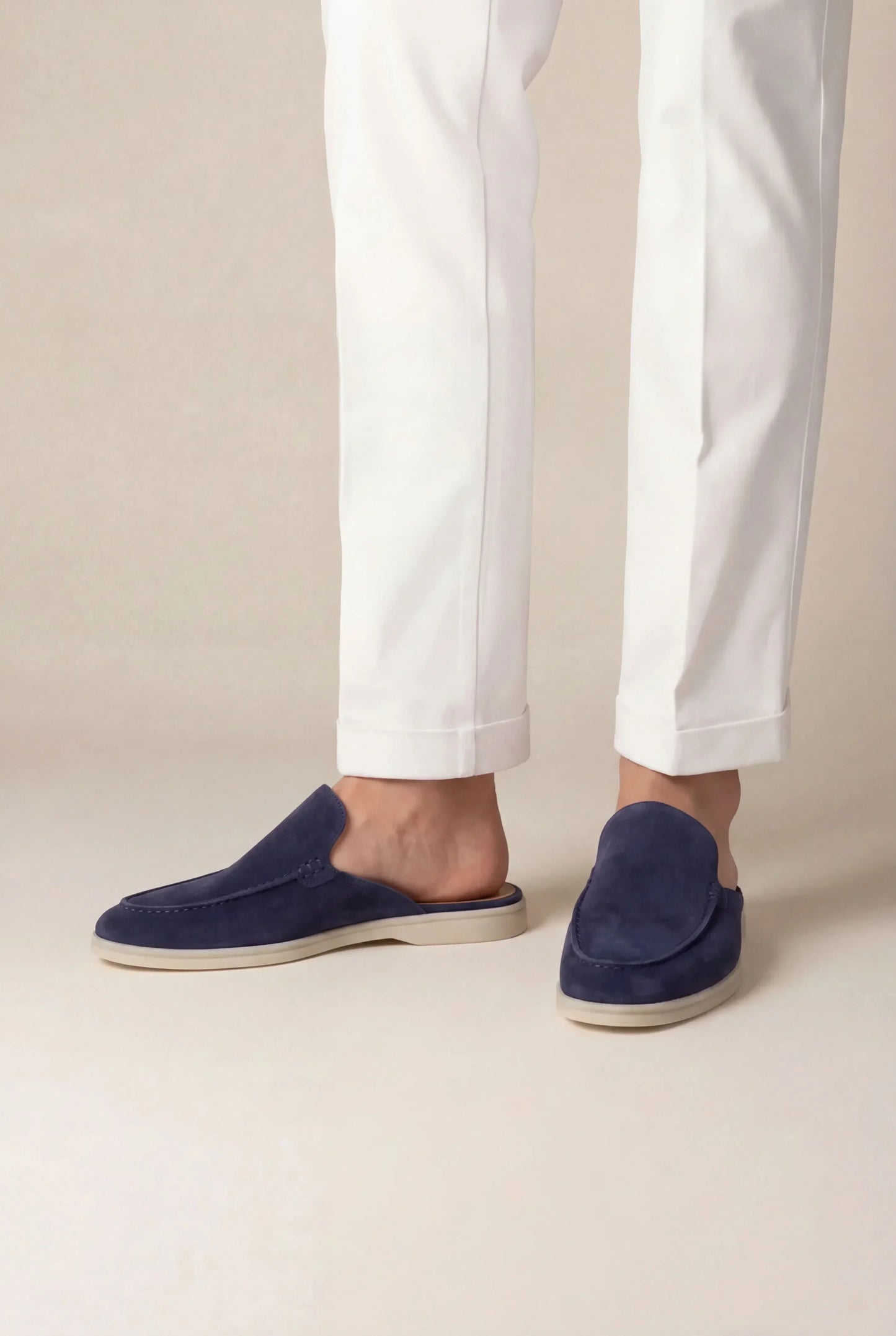 Navy Suède Yacht Mule