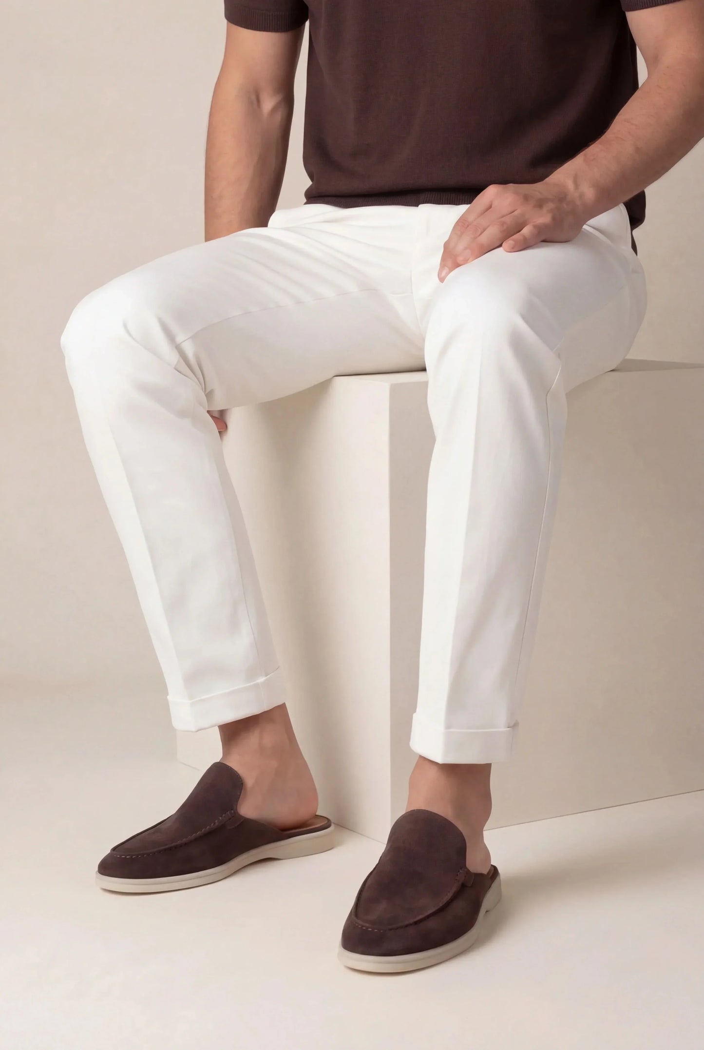 Brown Suède Yacht Mule