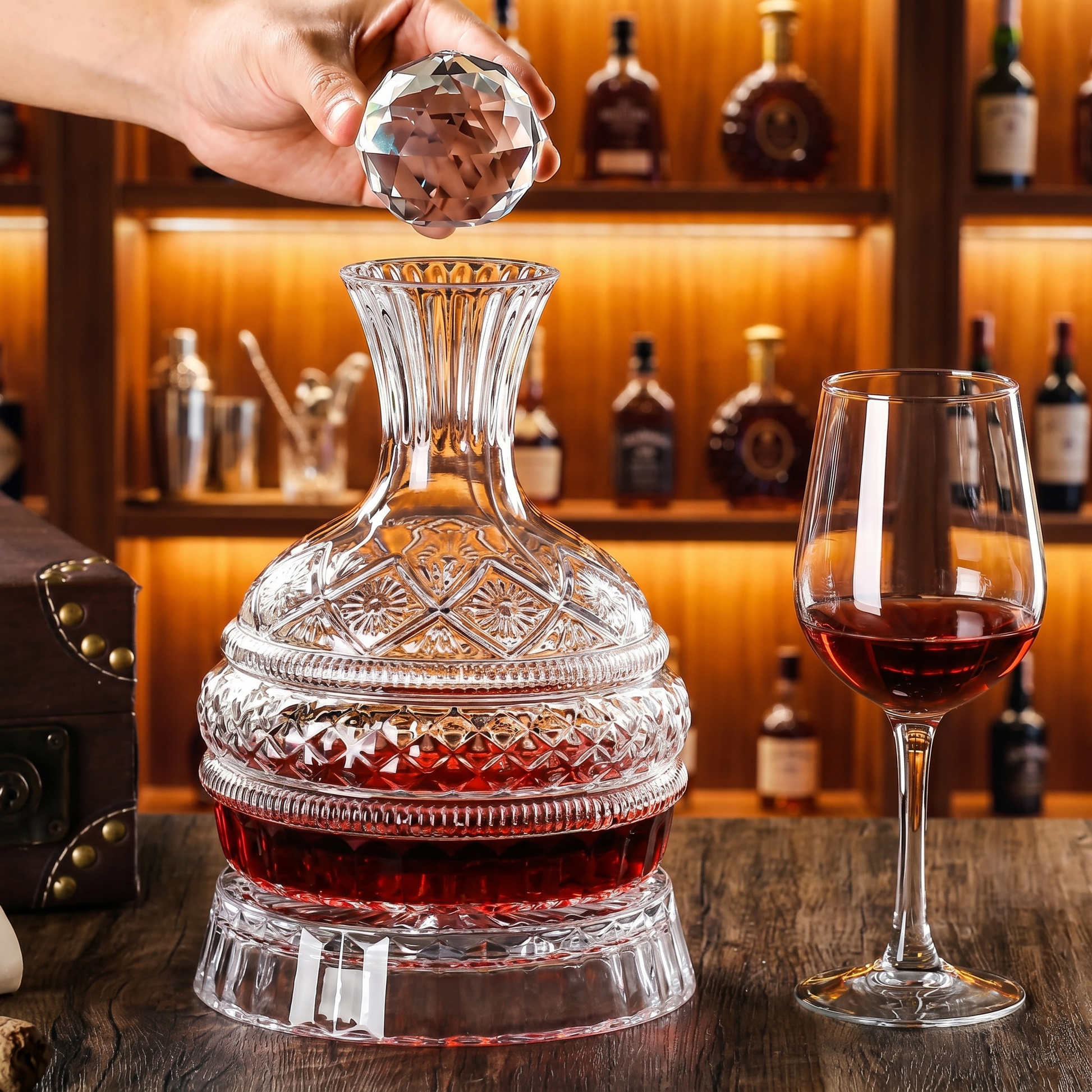 Ellis® 1.6L Rotating Crystal Decanter