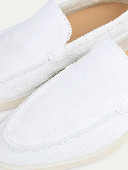 Classic Suède Loafer Pearl White