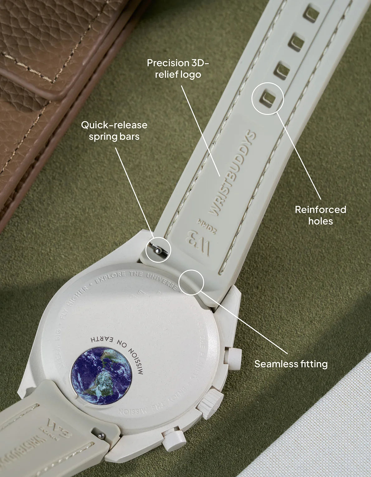 Rubber Strap for Omega X Swatch MoonSwatch Mission On Earth - Desert
