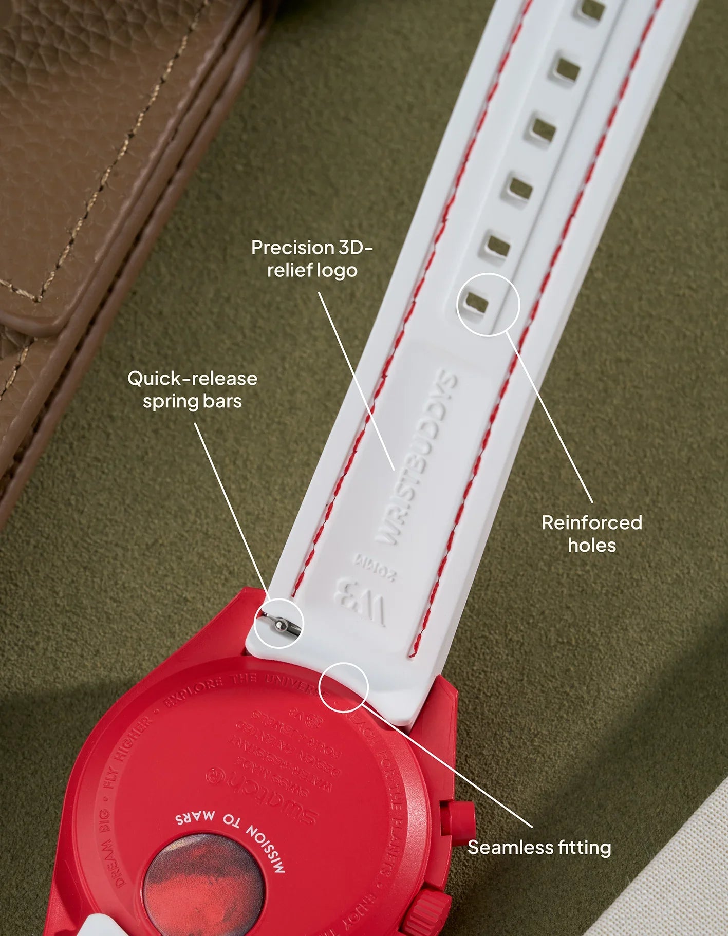 Rubber Strap for Omega X Swatch MoonSwatch Mission to Mars