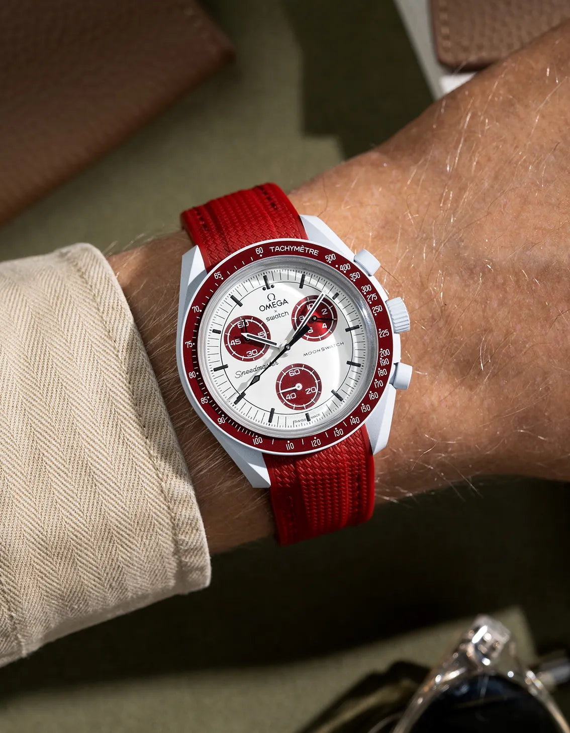Curved Vertech Rubber Strap - Burgundy