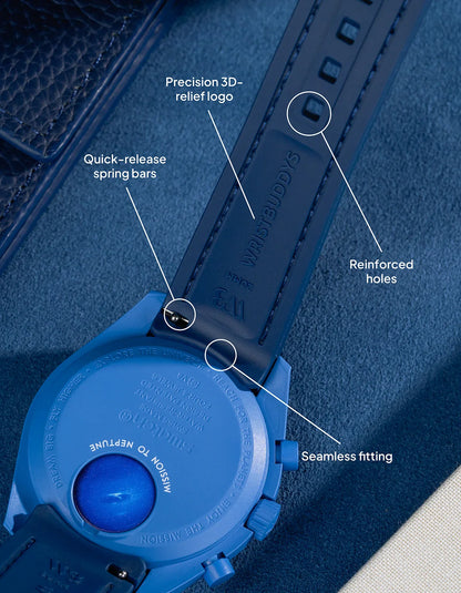 Rubber Strap for Omega X Swatch MoonSwatch Mission to The Moonphase