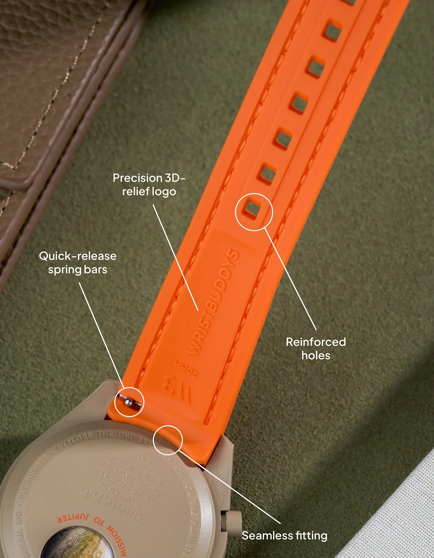 Rubber Strap for Omega X Swatch MoonSwatch Mission to The Moonphase