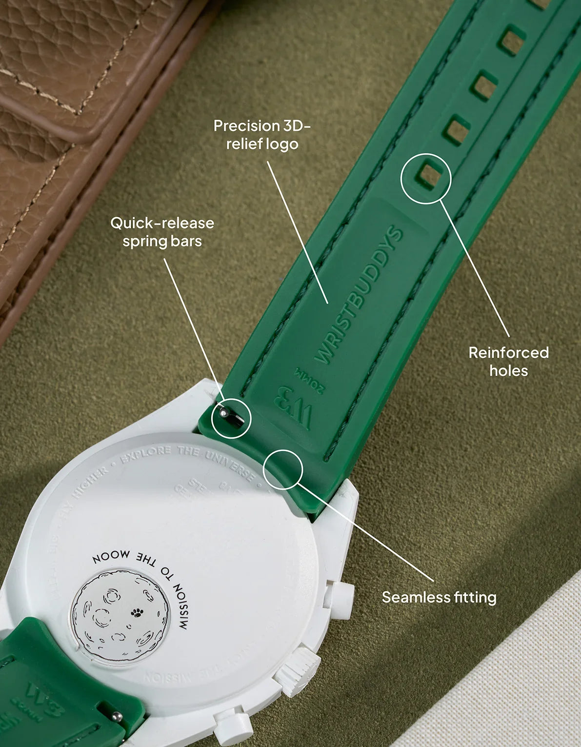 Rubber Strap for Omega X Swatch MoonSwatch Mission to The Moonphase - New Moon
