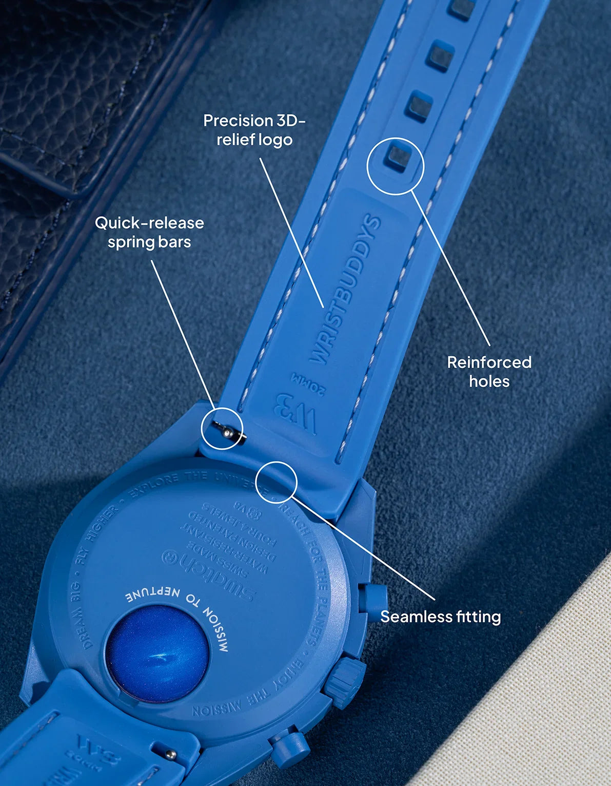 Rubber Strap for Omega X Swatch MoonSwatch Mission to The Moonphase - New Moon