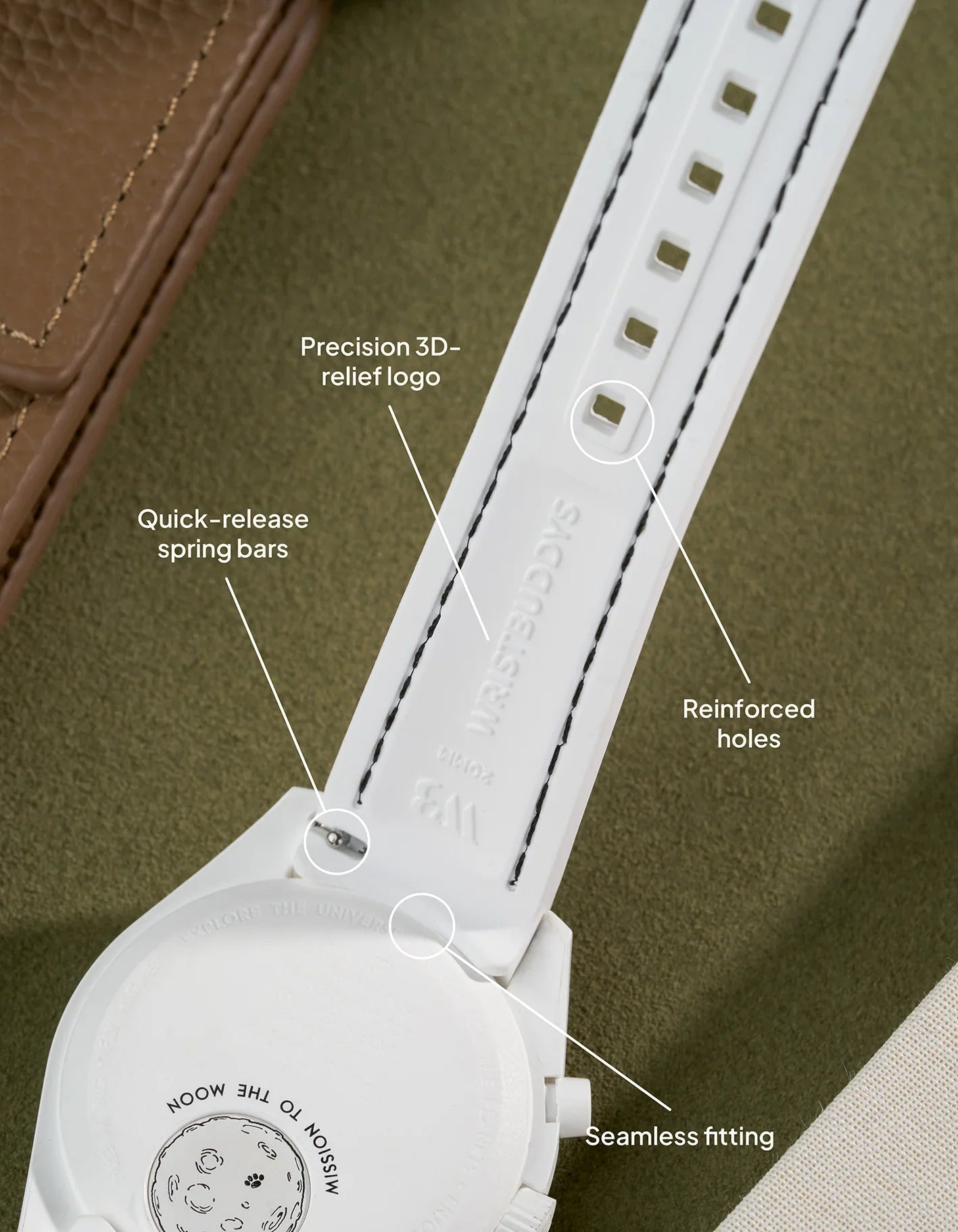 Rubber Strap for Omega X Swatch MoonSwatch Mission to The Moonphase - New Moon