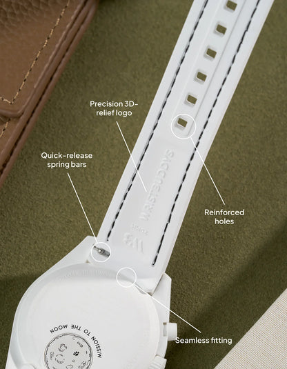 Rubber Strap for Omega X Swatch MoonSwatch Mission to The Moonphase - New Moon