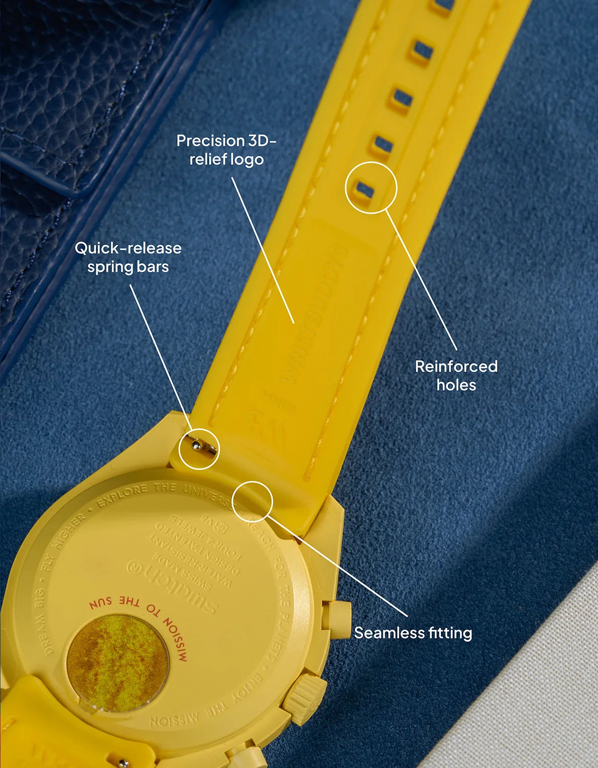 Rubber Strap for Omega X Swatch MoonSwatch Mission to The Moonphase - New Moon