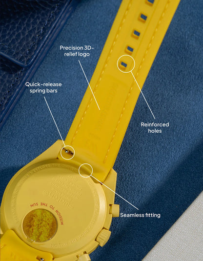 Rubber Strap for Omega X Swatch MoonSwatch Mission to The Moonphase - New Moon