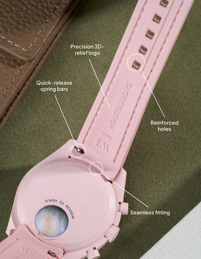 Rubber Strap for Omega X Swatch MoonSwatch Mission to The Pink Moonphase