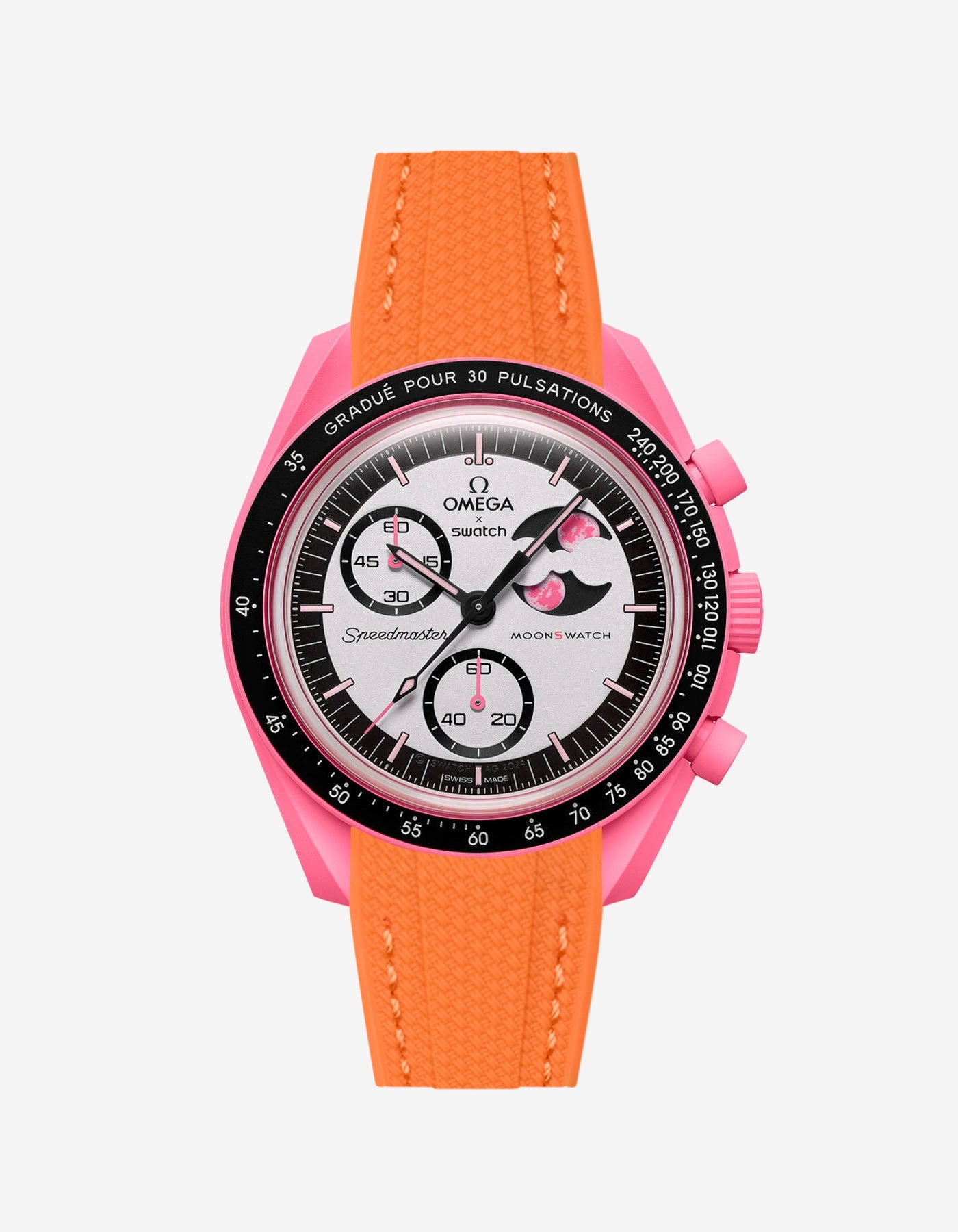 Rubber Strap for Omega X Swatch MoonSwatch Mission to The Pink Moonphase