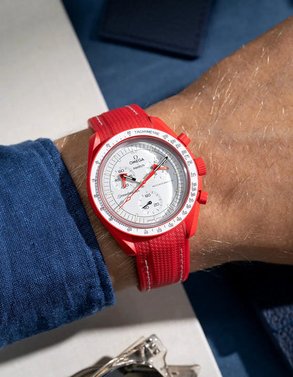 Curved Vertech Rubber Strap - Red