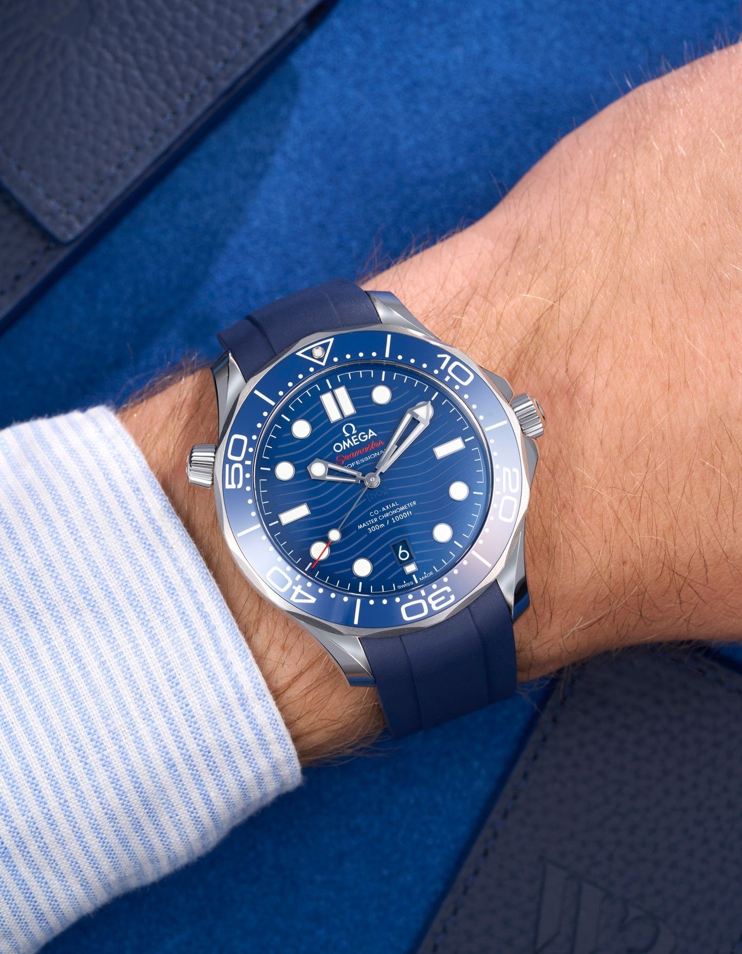 Rubber Strap for Omega Seamaster Diver 300 42mm Blue