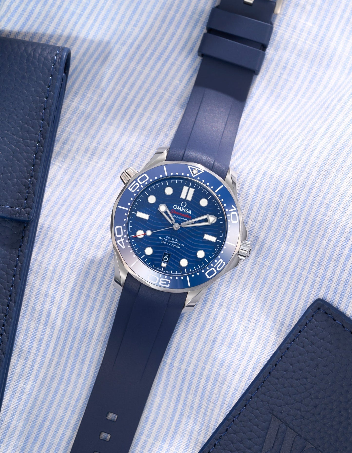 Rubber Strap for Omega Seamaster Diver 300 42mm Blue