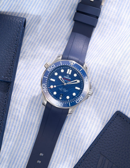 Rubber Strap for Omega Seamaster Diver 300 42mm Blue