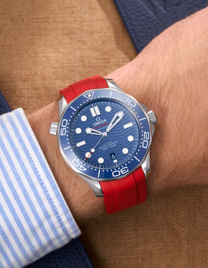 Rubber Strap for Omega Seamaster Diver 300 42mm Blue