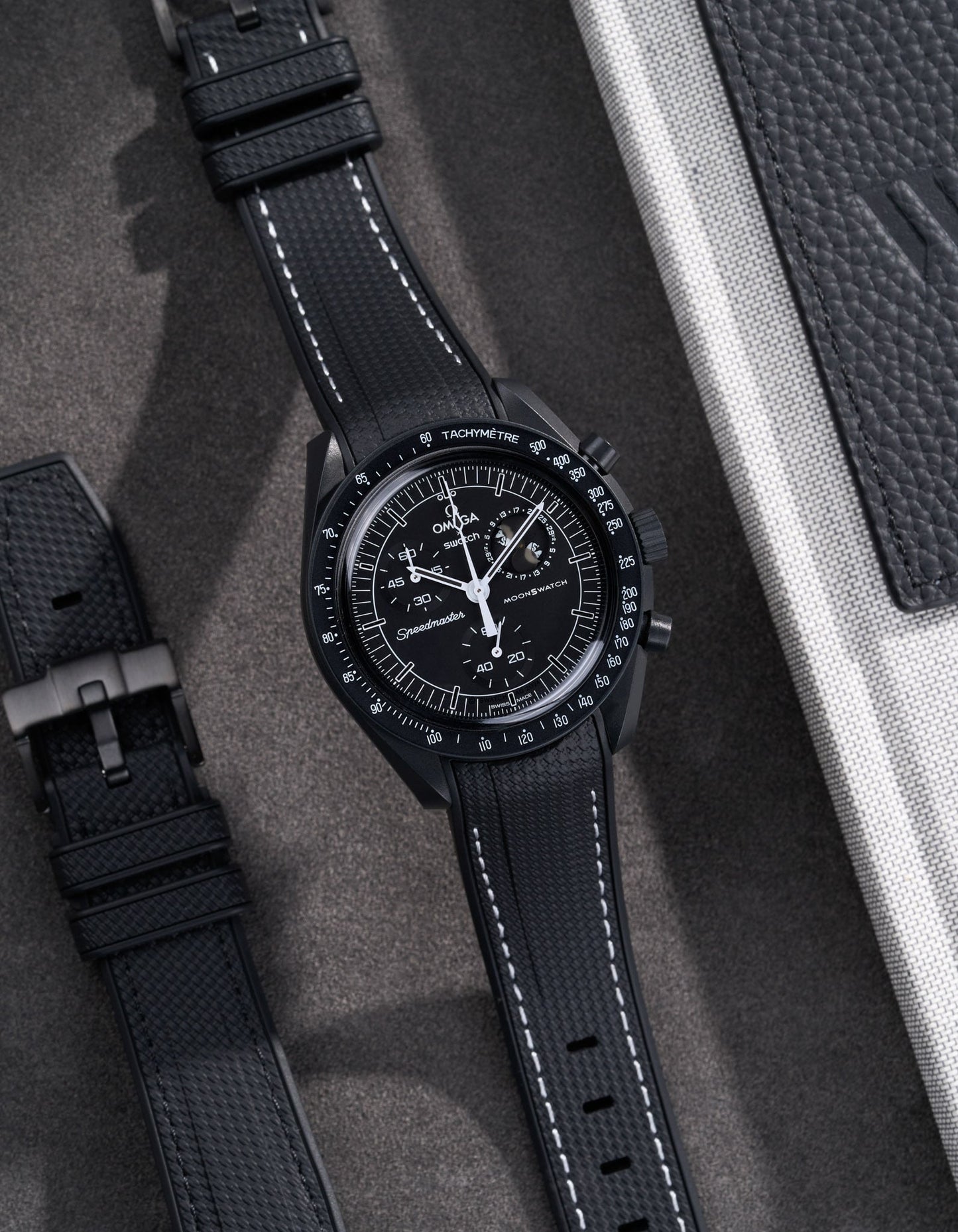 Rubber Strap for Omega X Swatch MoonSwatch Mission to The Moonphase - New Moon