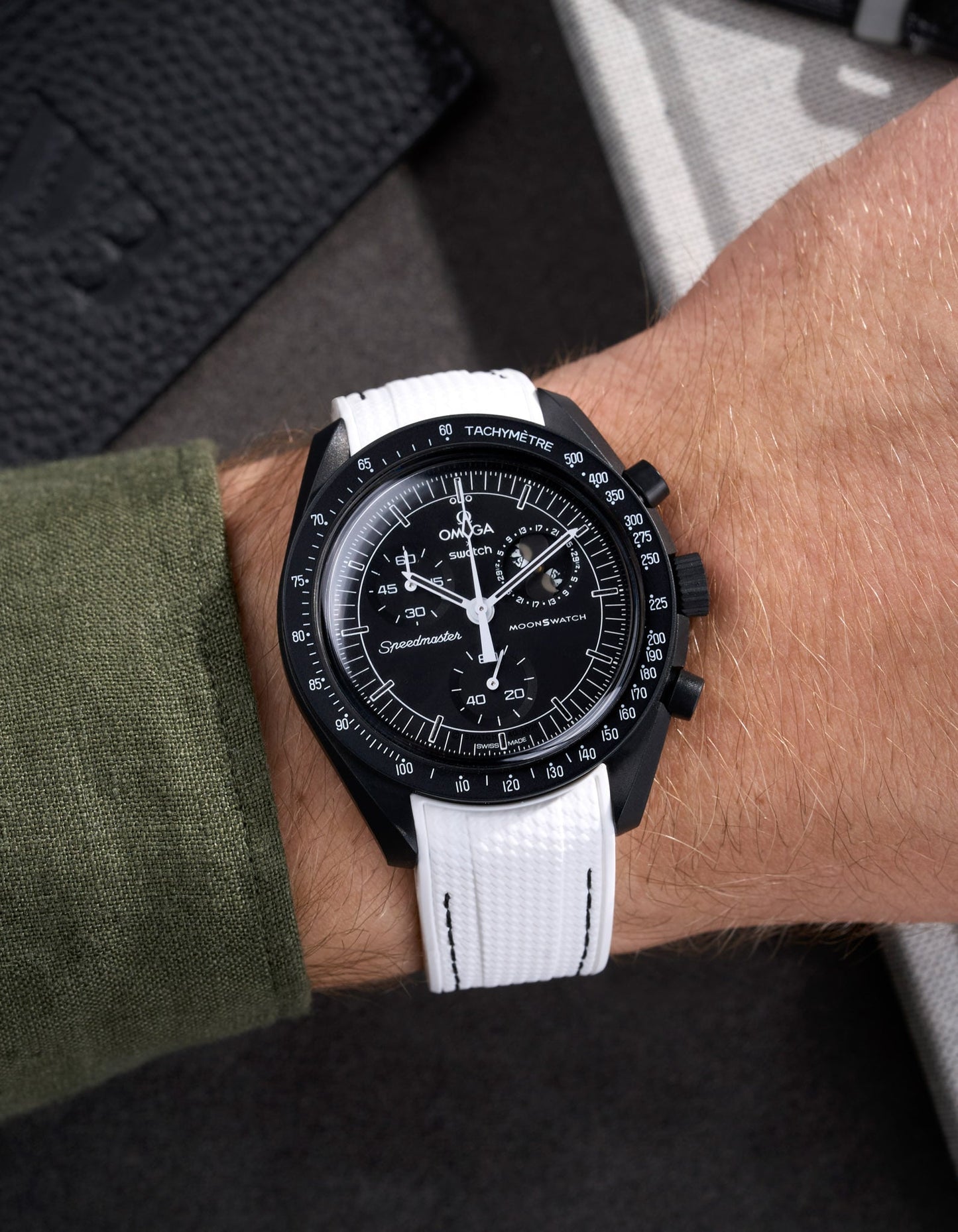 Rubber Strap for Omega X Swatch MoonSwatch Mission to The Moonphase - New Moon