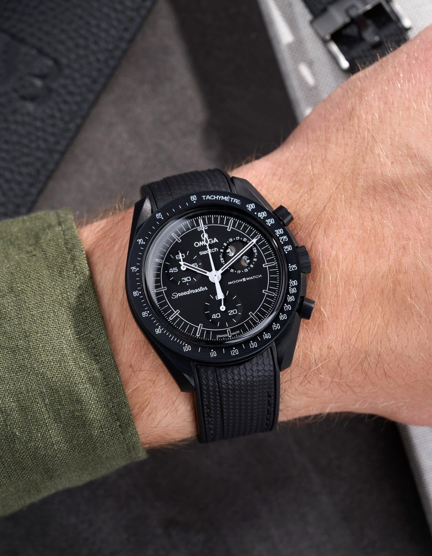 Rubber Strap for Omega X Swatch MoonSwatch Mission to The Moonphase - New Moon