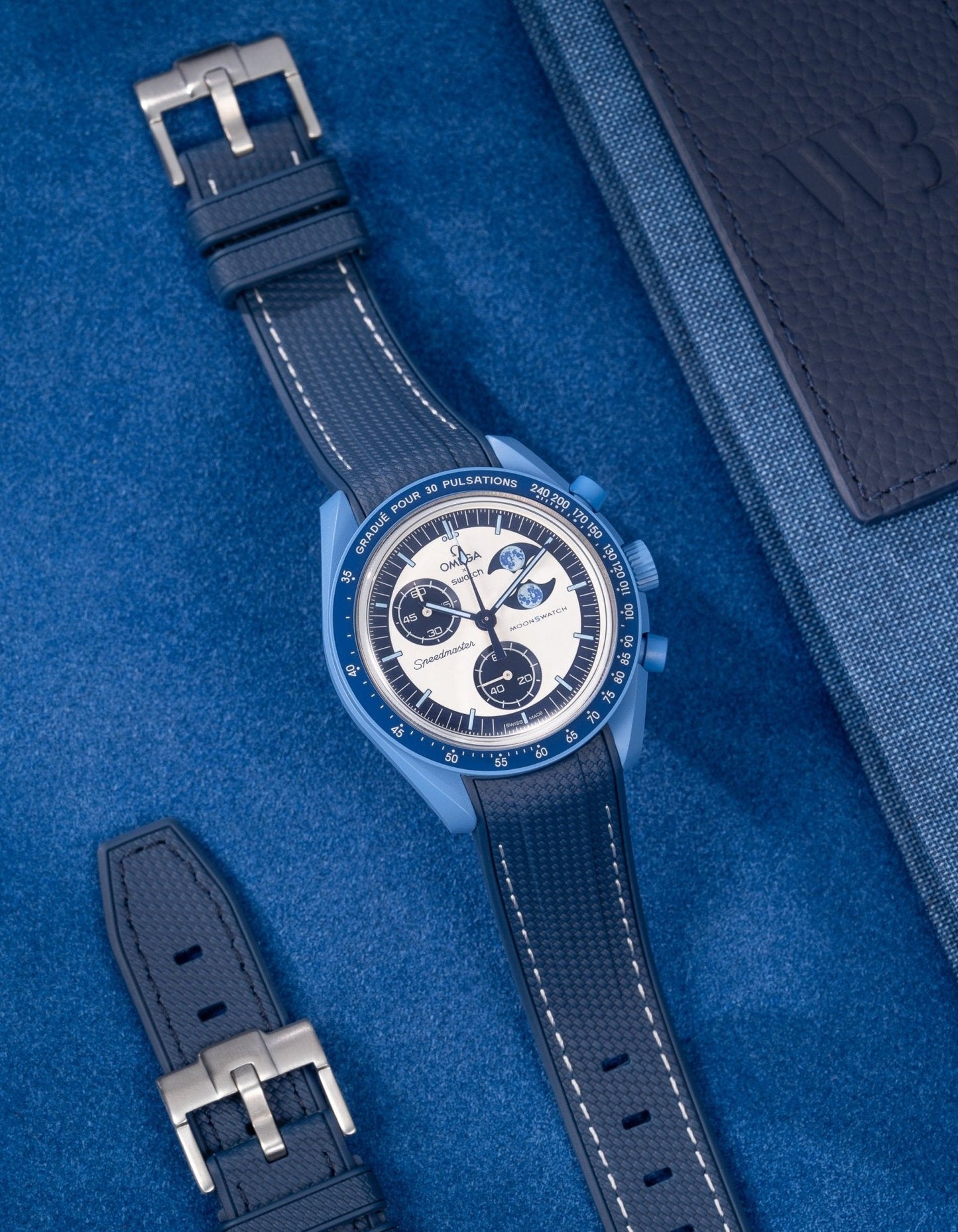 Rubber Strap for Omega X Swatch MoonSwatch Mission to the Super Blue Moonphase