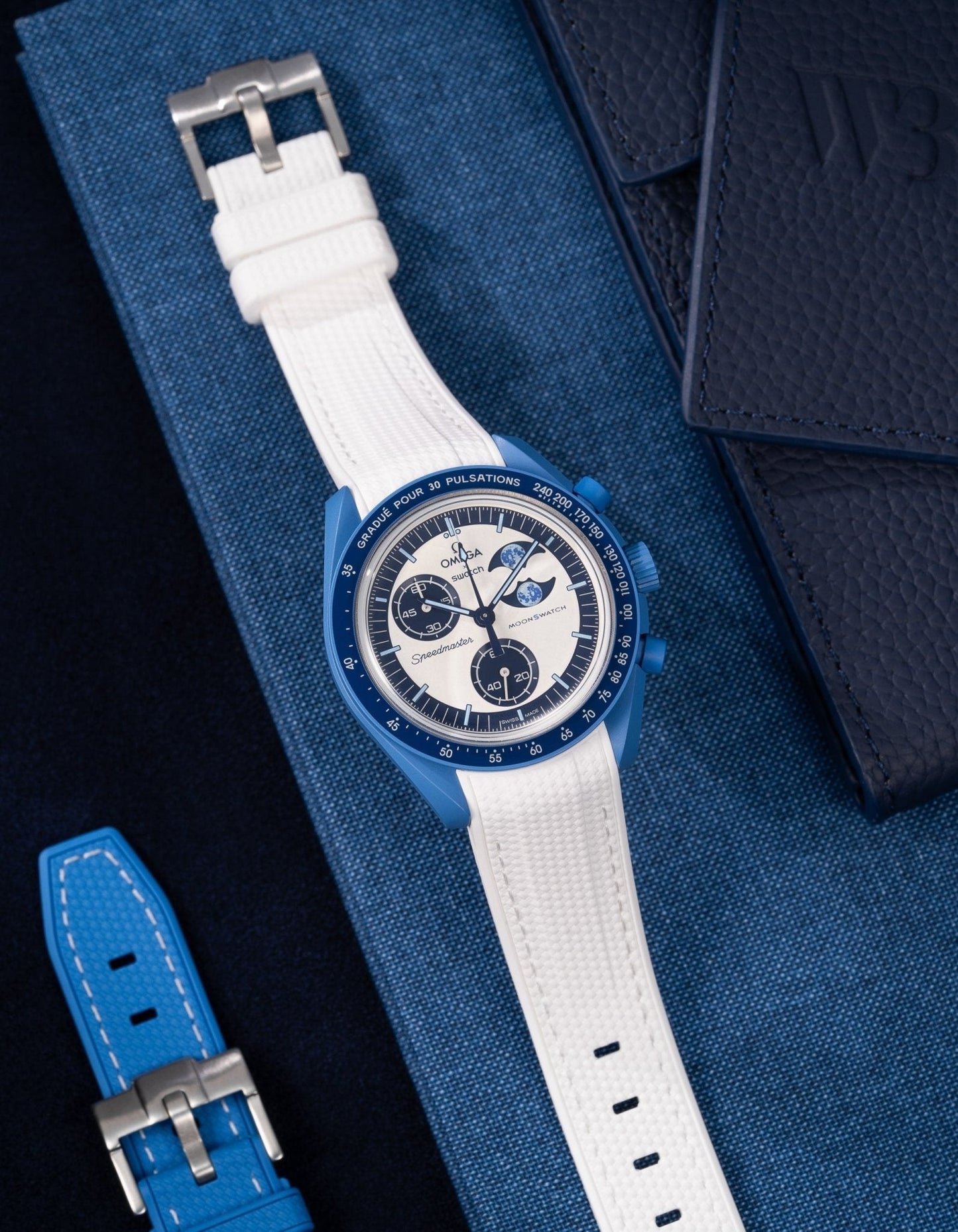 Rubber Strap for Omega X Swatch MoonSwatch Mission to the Super Blue Moonphase