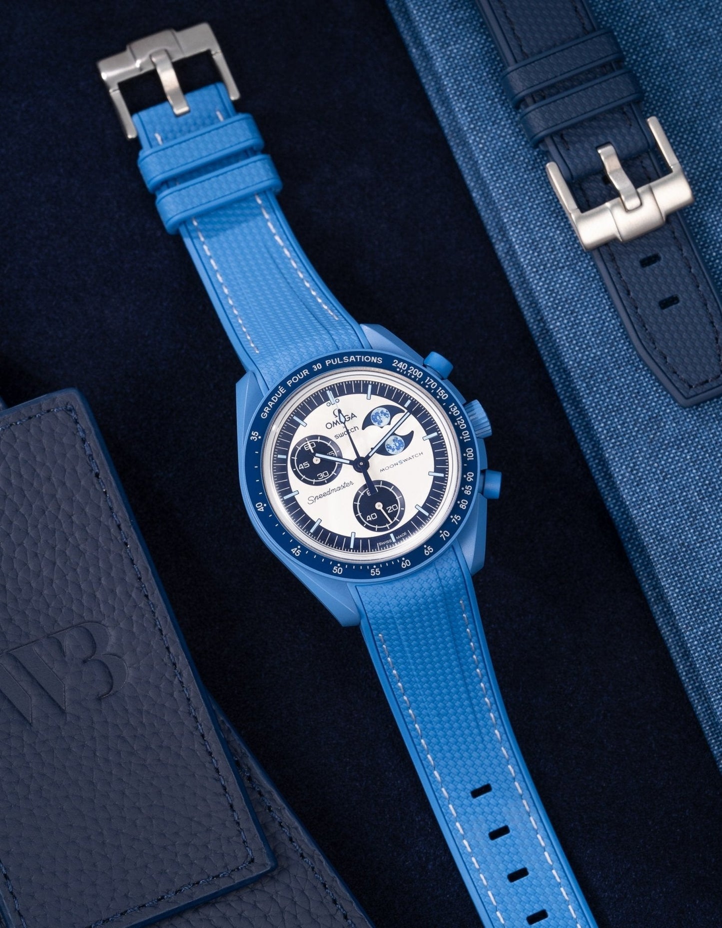 Rubber Strap for Omega X Swatch MoonSwatch Mission to the Super Blue Moonphase