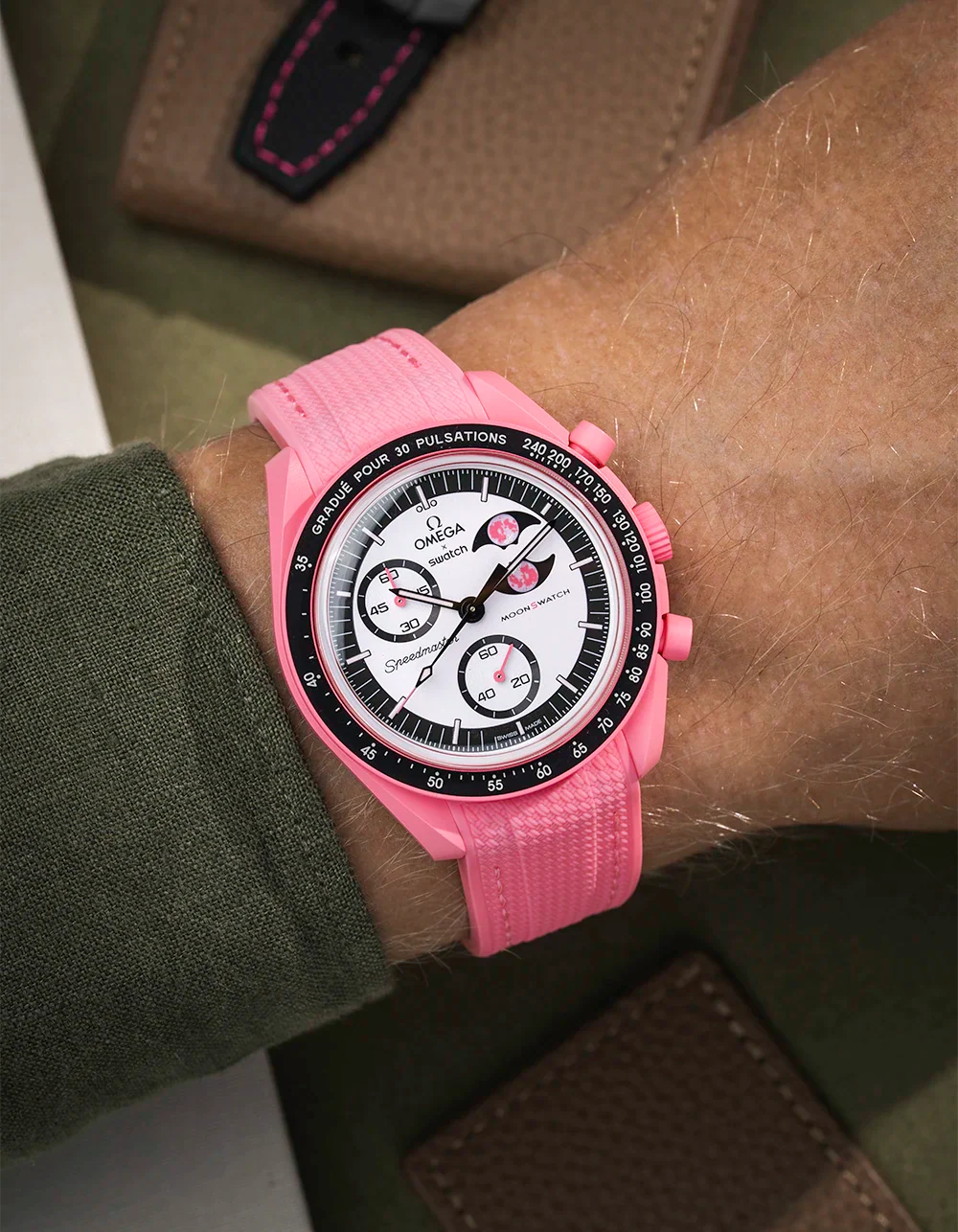 Rubber Strap for Omega X Swatch MoonSwatch Mission to The Pink Moonphase