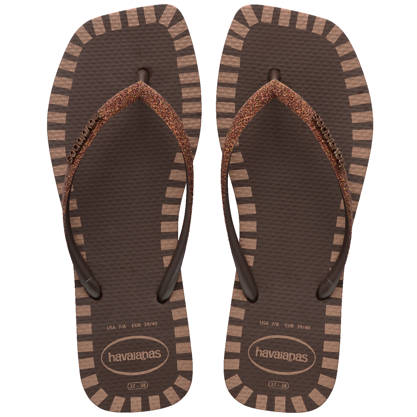 Chinelo Havaianas Slim Square Glitter Contour