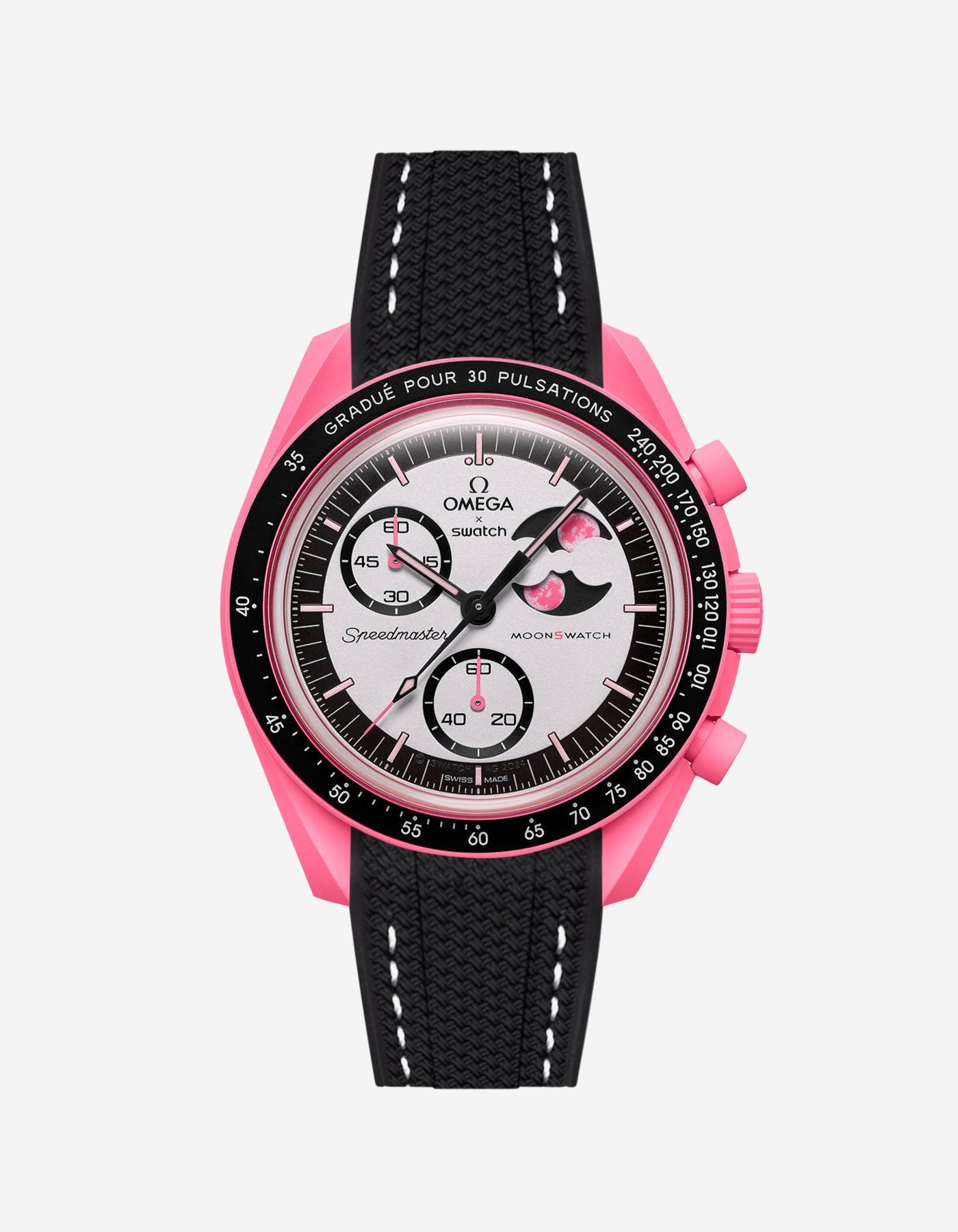 Rubber Strap for Omega X Swatch MoonSwatch Mission to The Pink Moonphase