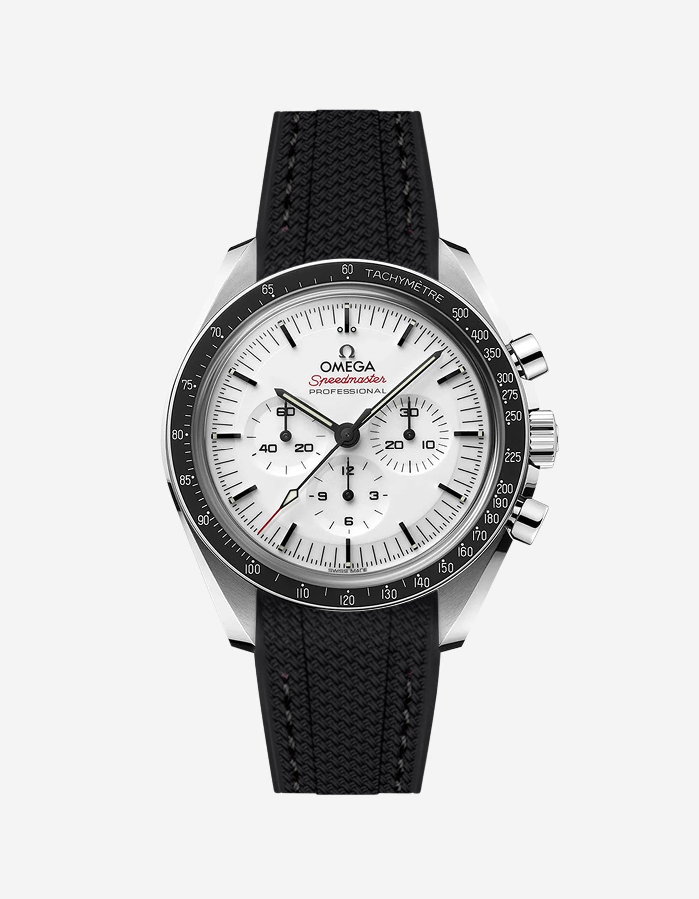 Vertech Rubber Strap for Omega Speedmaster - White Dial