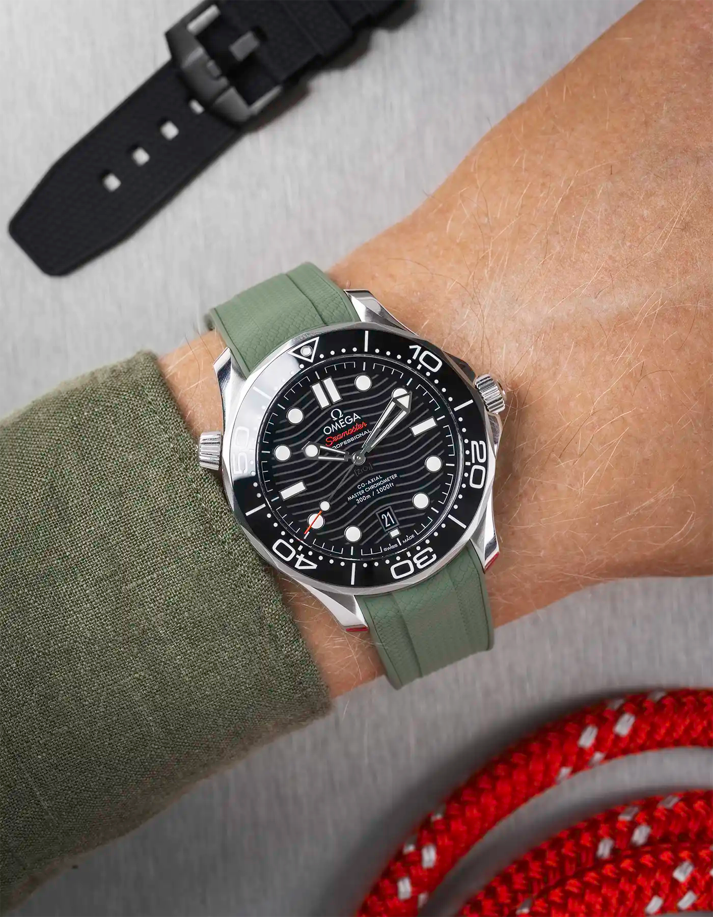 Rubber Strap for Omega Seamaster Diver 300 42mm Black