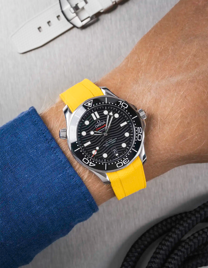 FKM Rubber Strap for Omega Seamaster 300 Diver - Yellow