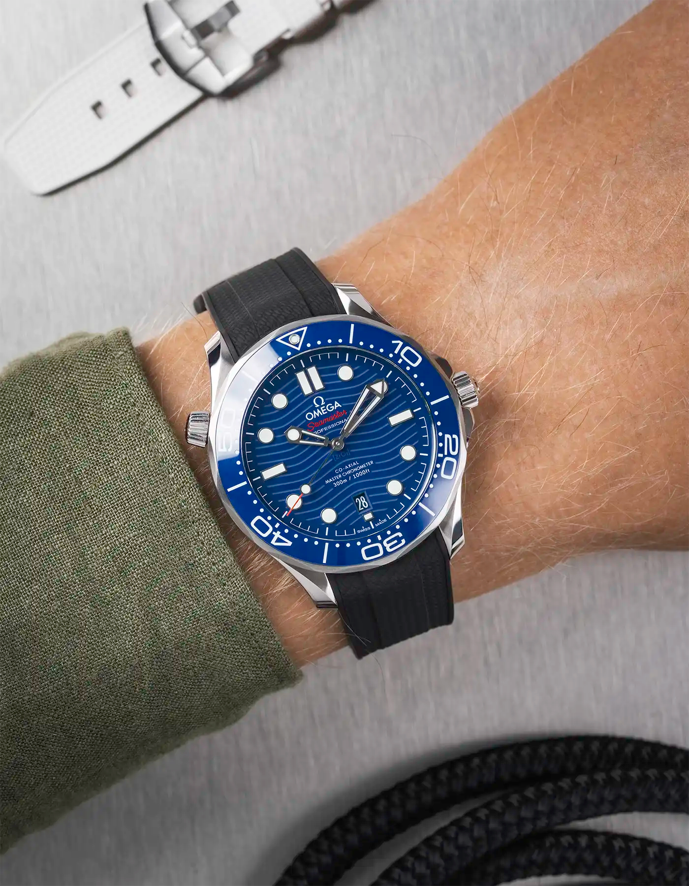 FKM Rubber Strap for Omega Seamaster 300 Diver - Black