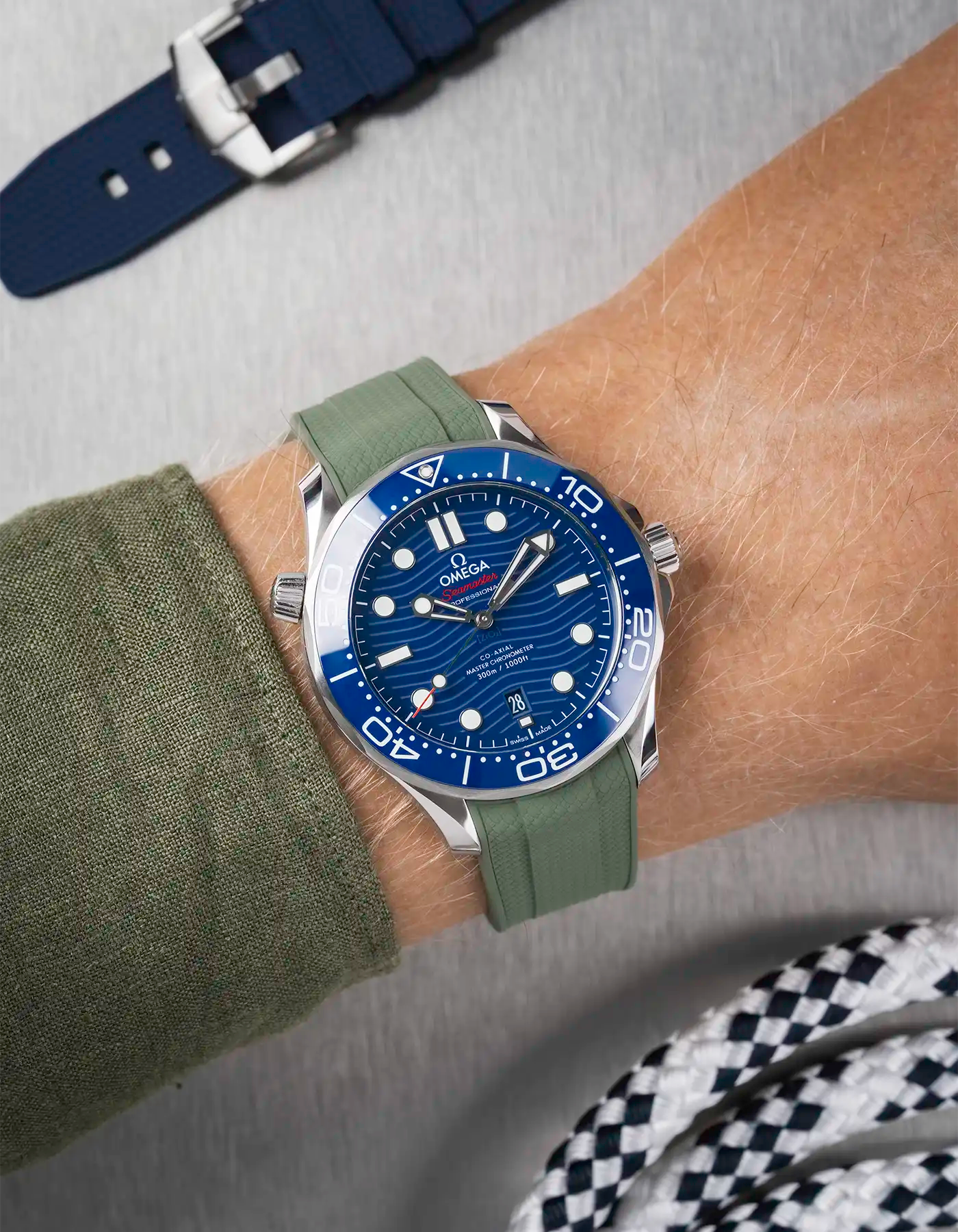 Rubber Strap for Omega Seamaster Diver 300 42mm Blue