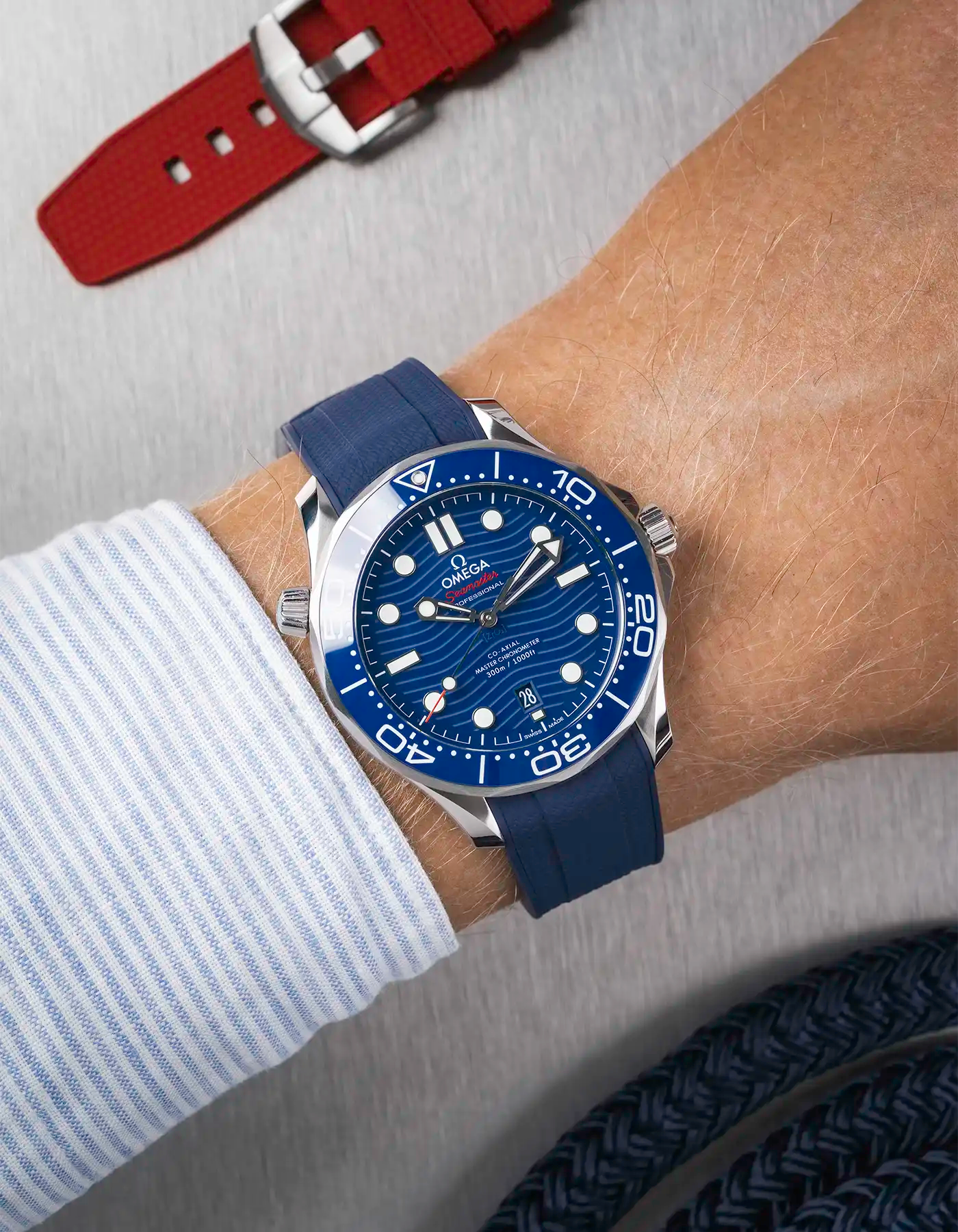 Rubber Strap for Omega Seamaster Diver 300 42mm Blue