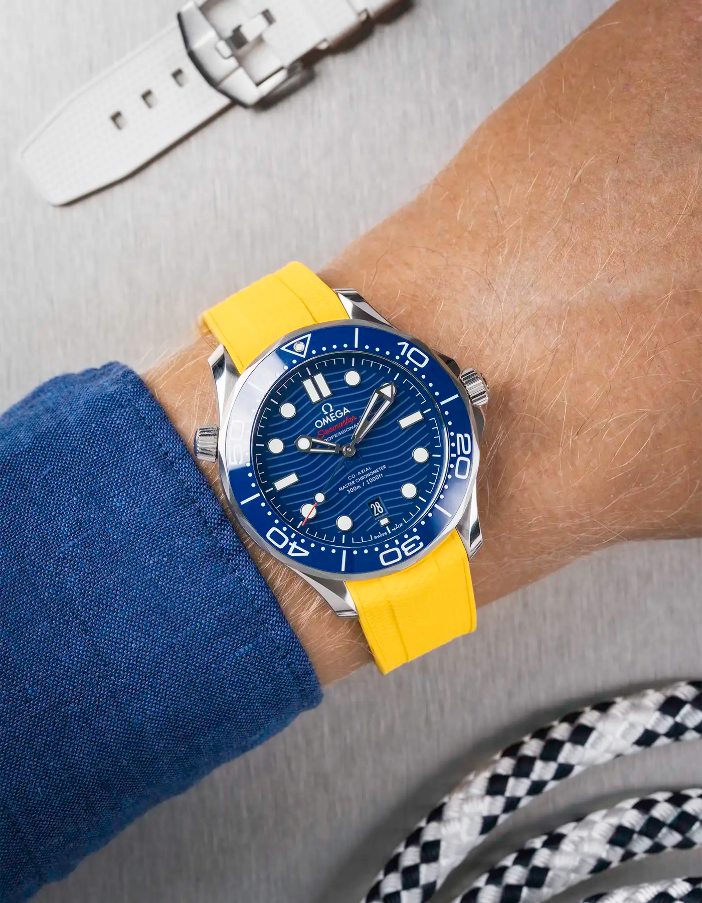 Rubber Strap for Omega Seamaster Diver 300 42mm Blue